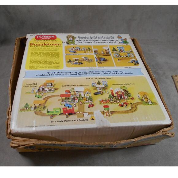 Playskool Puzzletown Set A Dr. Lion Medical Center EMPTY Box Replacement Vintage - Picture 7 of 8